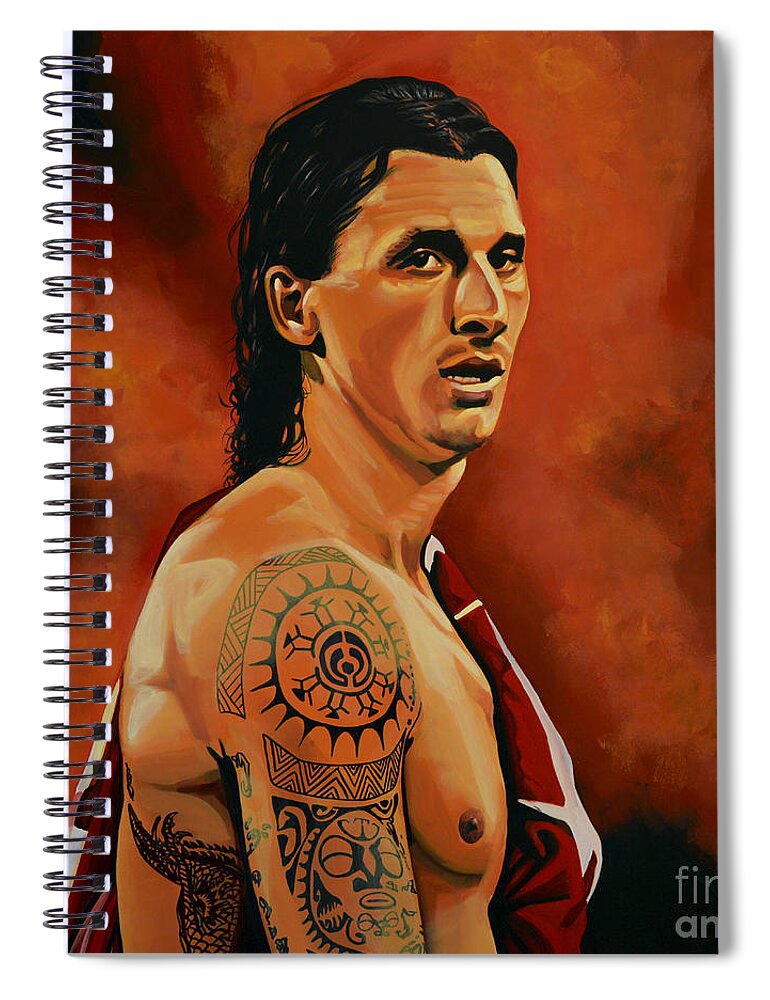 Zlatan Ibrahimovic Spiral Notebook featuring the painting Zlatan Ibrahimovic Painting by Paul Meijering