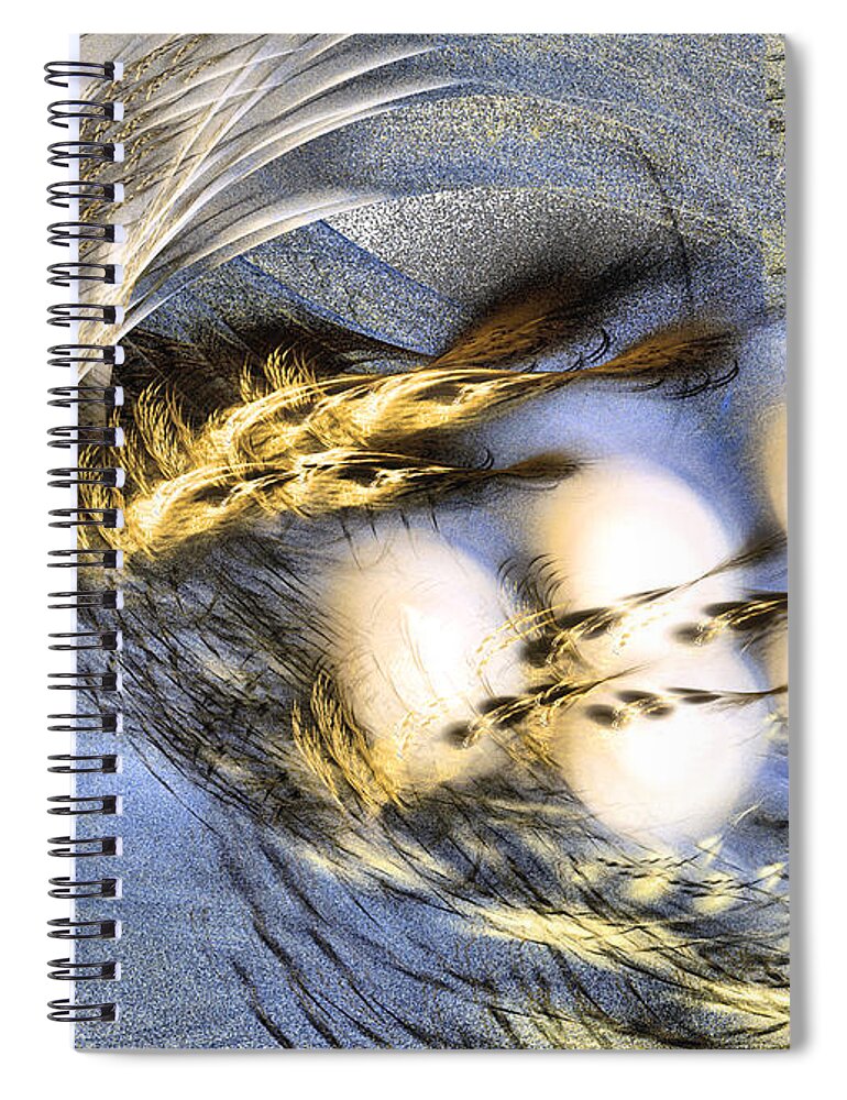 Art Spiral Notebook featuring the digital art Promise me spring will come - Abstract art by Sipo Liimatainen