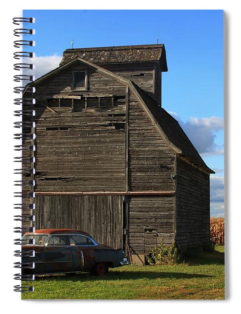 Car Spiral Notebook featuring the photograph Vintage Cadillac and Barn by Lyle Hatch