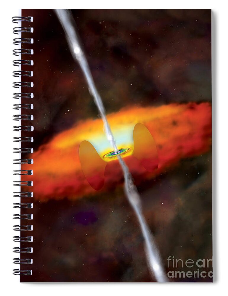 Active Galactic Nucleus Spiral Notebook featuring the photograph Active Galactic Nucleus by Science Source