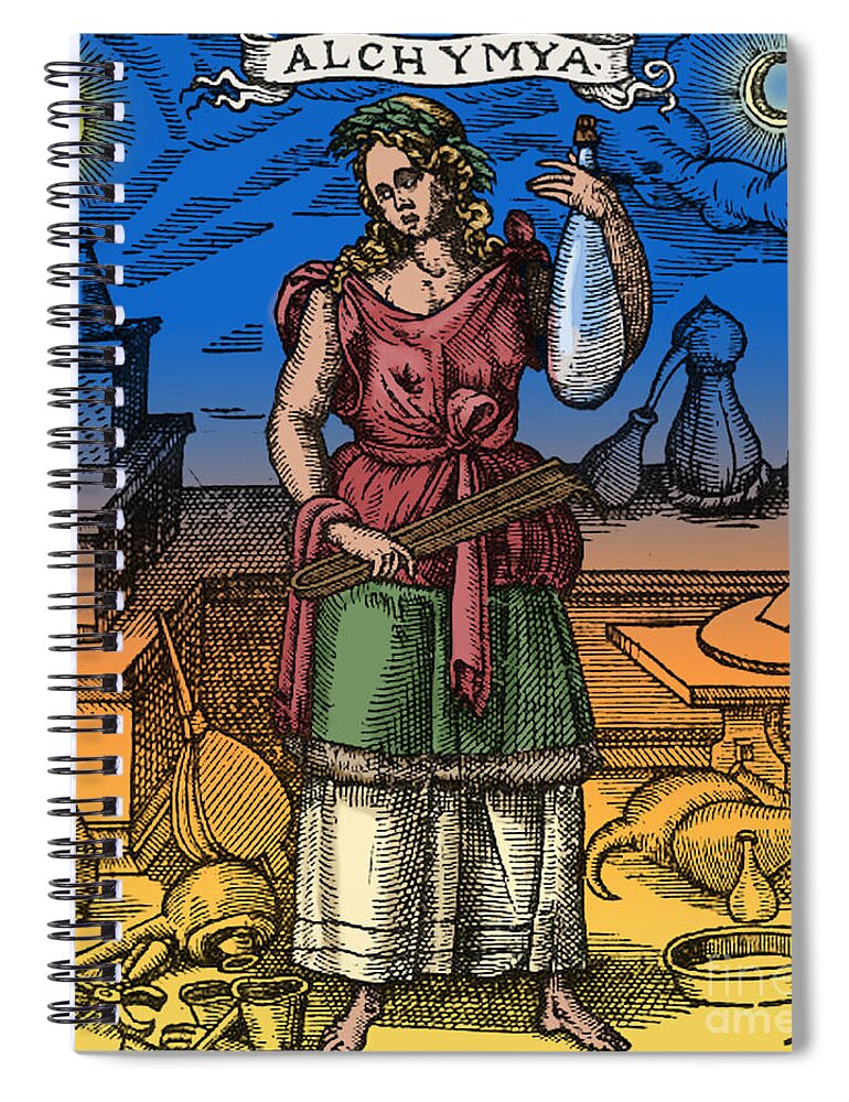 Colorized Spiral Notebook featuring the photograph Alchemy #5 by Science Source