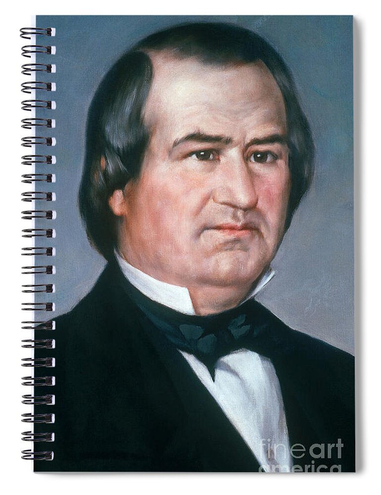 Andrew Johnson Spiral Notebook featuring the photograph Andrew Johnson #1 by Photo Researchers