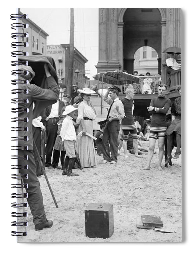 1890 Spiral Notebook featuring the photograph Atlantic City: Beach #1 by Granger