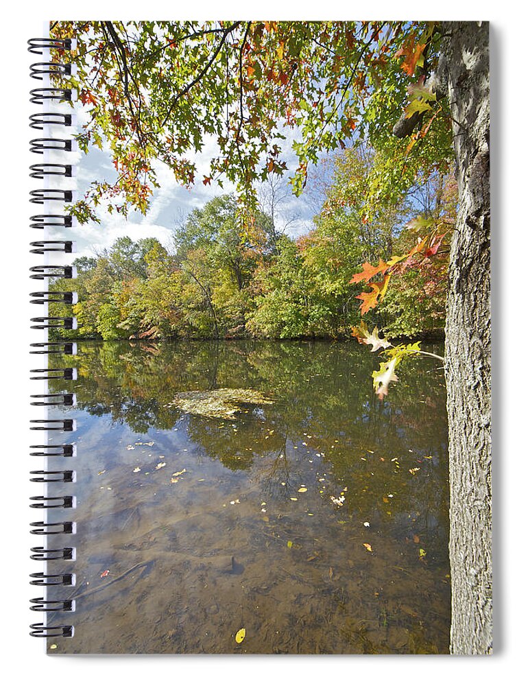 Autumn Spiral Notebook featuring the photograph Autumn Colors on the Canal by David Letts