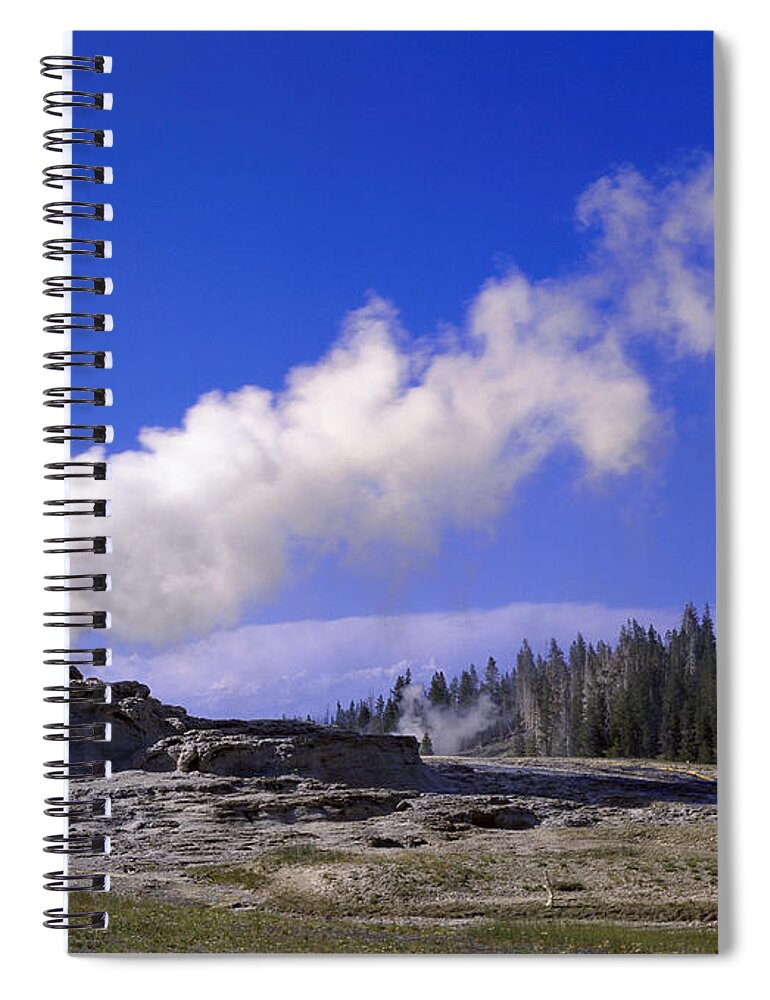 00174850 Spiral Notebook featuring the photograph Castle Geyser Yellowstone National Park #1 by Tim Fitzharris