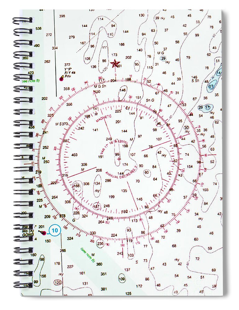 Cardinal Directions Spiral Notebook featuring the photograph Compass Rose #1 by Photo Researchers