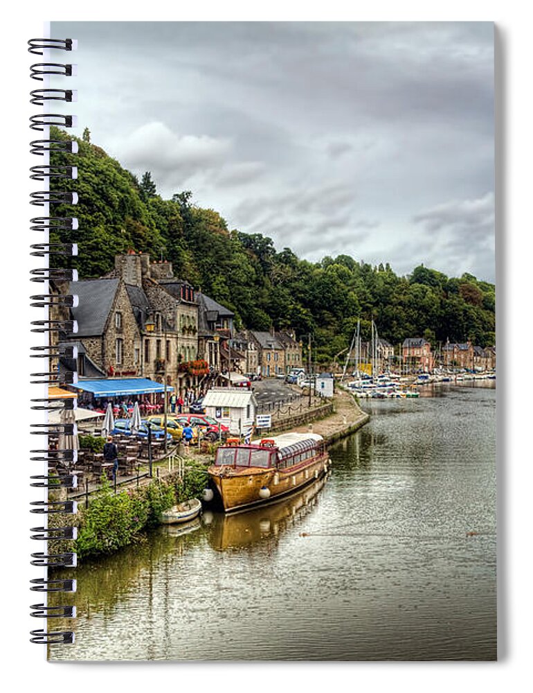 Dinan Spiral Notebook featuring the photograph Dinan Port Brittany France #1 by Ann Garrett