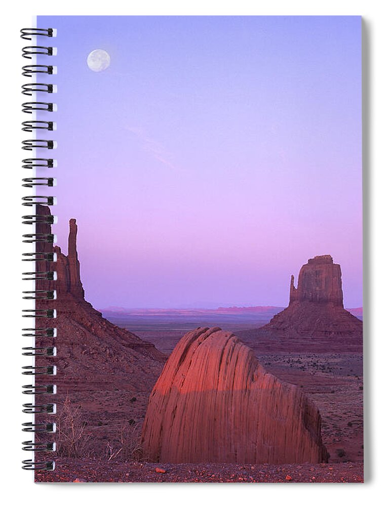 00175977 Spiral Notebook featuring the photograph East And West Mittens Buttes At Sunrise #1 by Tim Fitzharris