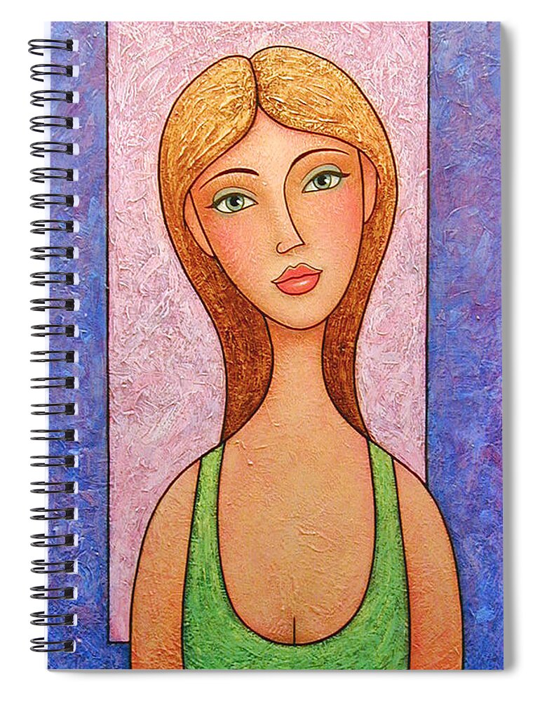 Woman Spiral Notebook featuring the painting Far Away by Norman Engel