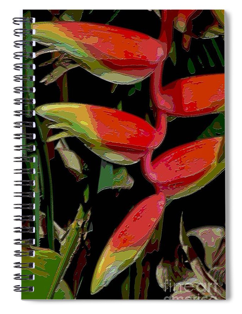 Digital Designs Spiral Notebook featuring the photograph Heleconia #1 by Mark Gilman
