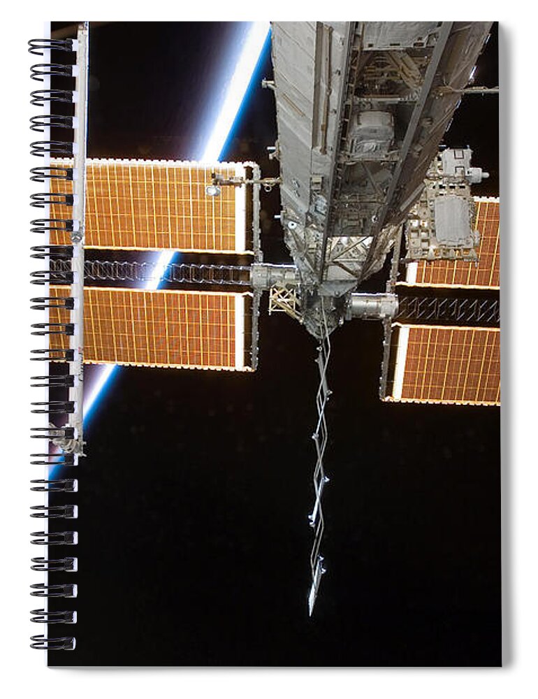 Nasa Spiral Notebook featuring the photograph Iss Solar Array #1 by Nasa