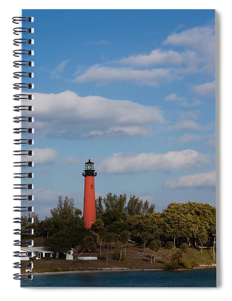 Architecture Spiral Notebook featuring the photograph Jupiter Inlet Lighthouse by Ed Gleichman