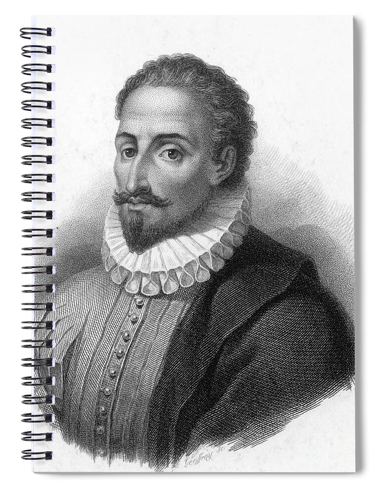 History Spiral Notebook featuring the photograph Miguel De Cervantes, Spanish Author #1 by Photo Researchers