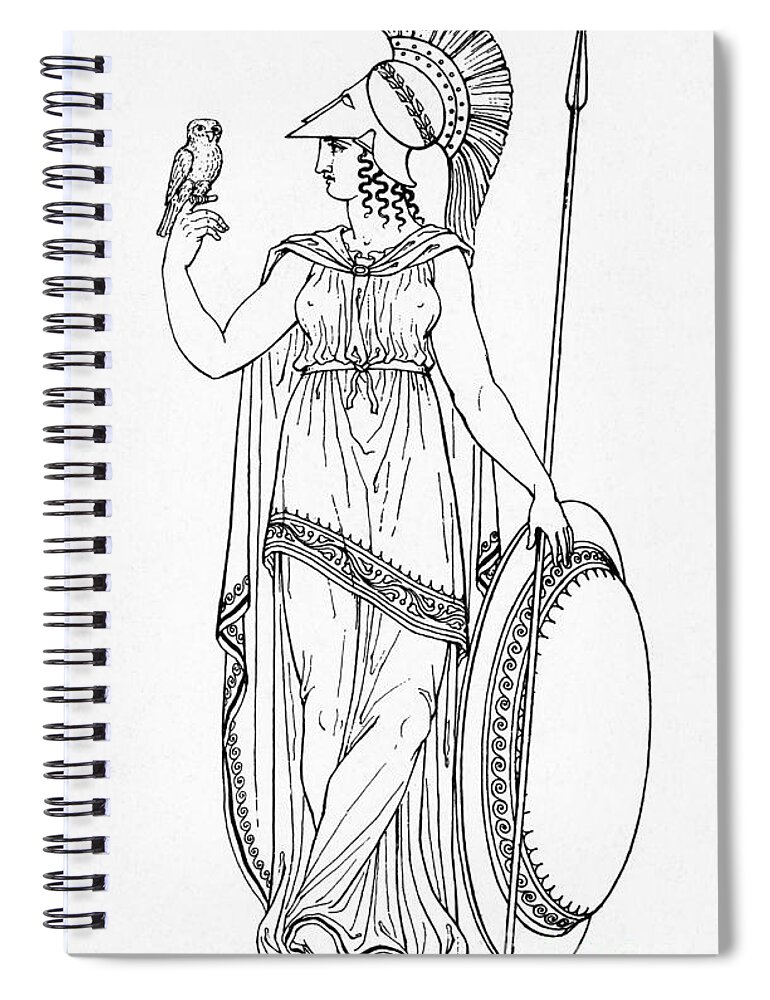 Medical Spiral Notebook featuring the photograph Minerva, Roman Goddess Of Medicine #1 by Photo Researchers