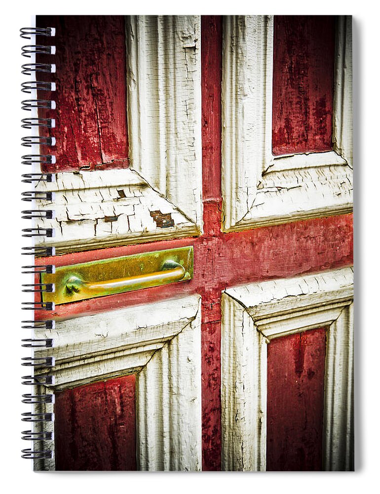 Central City Spiral Notebook featuring the photograph Old Door Panels #1 by Marilyn Hunt