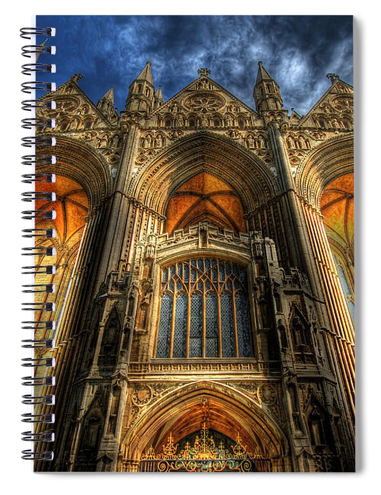 Yhun Suarez Spiral Notebook featuring the photograph Peterborough Cathedral #1 by Yhun Suarez