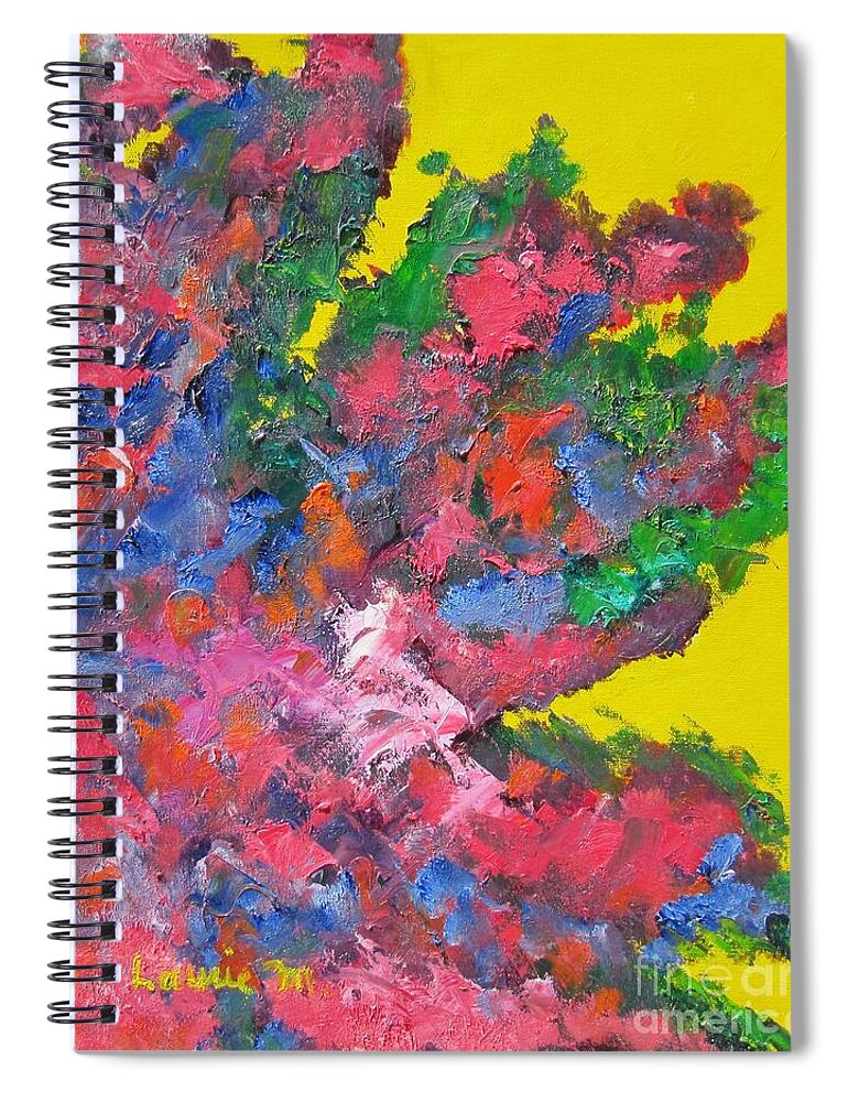 Abstracts Spiral Notebook featuring the painting Reaching for the Sun by Laurie Morgan