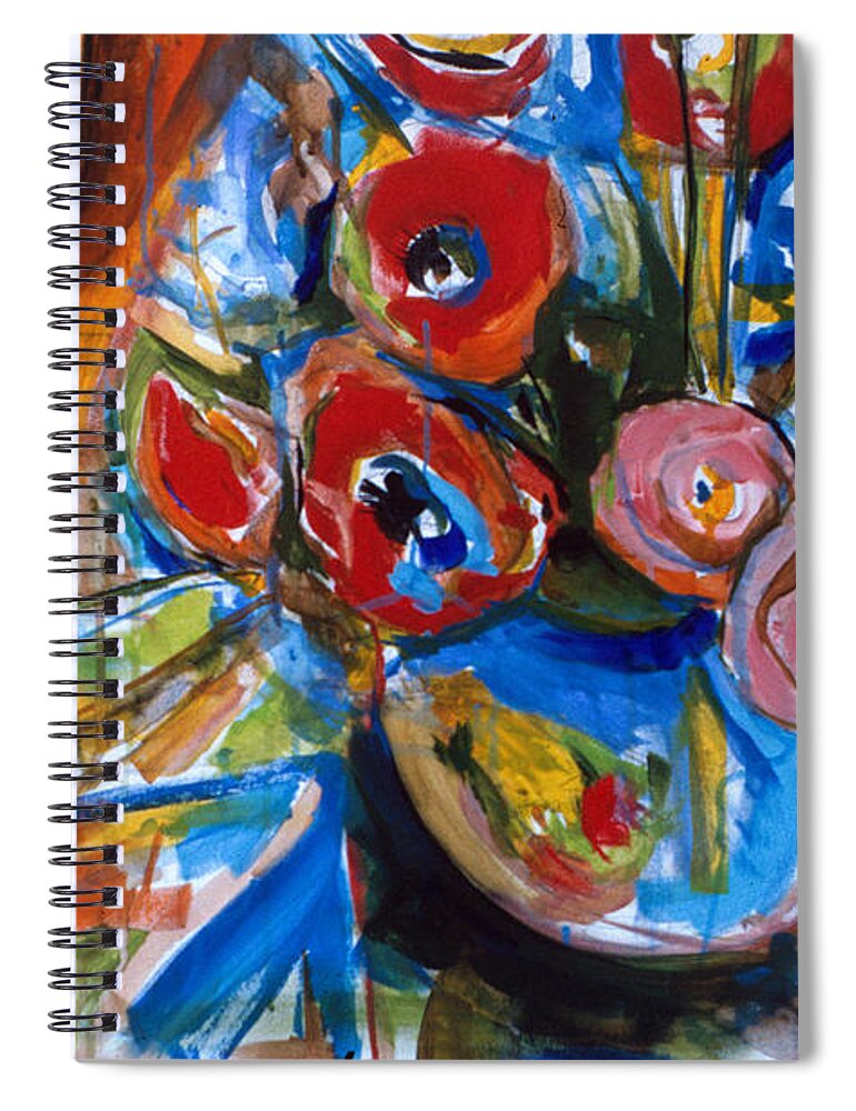Poppies Spiral Notebook featuring the painting Poppies by John Gholson