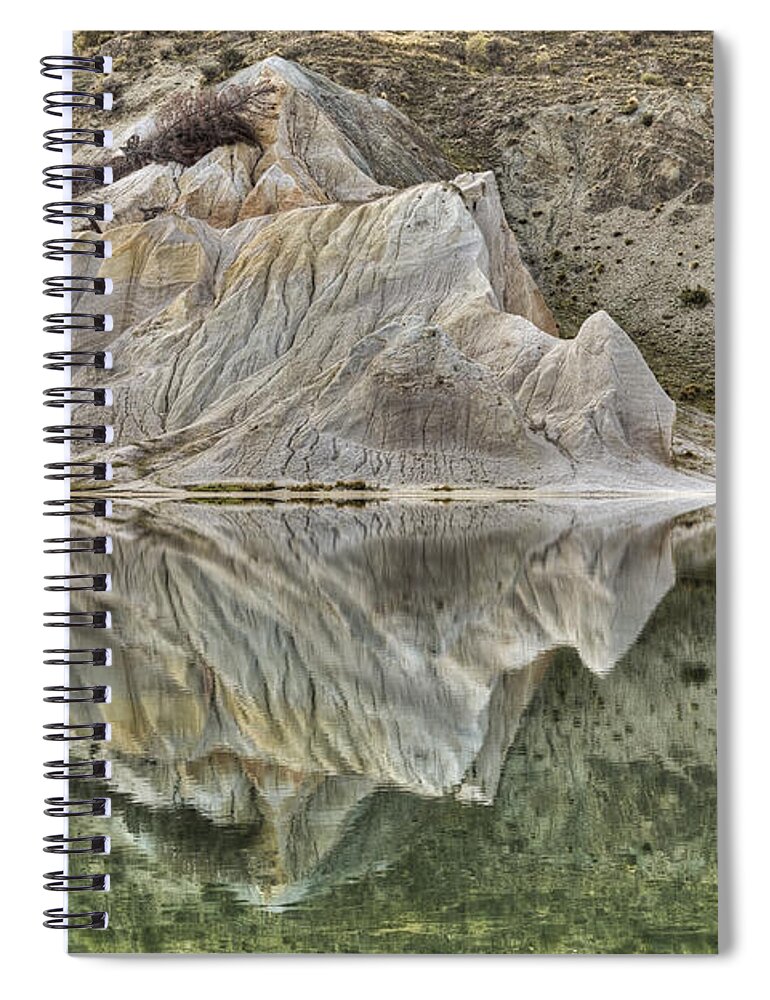 Hhh Spiral Notebook featuring the photograph Reflection On Blue Lake, St Bathans #1 by Colin Monteath