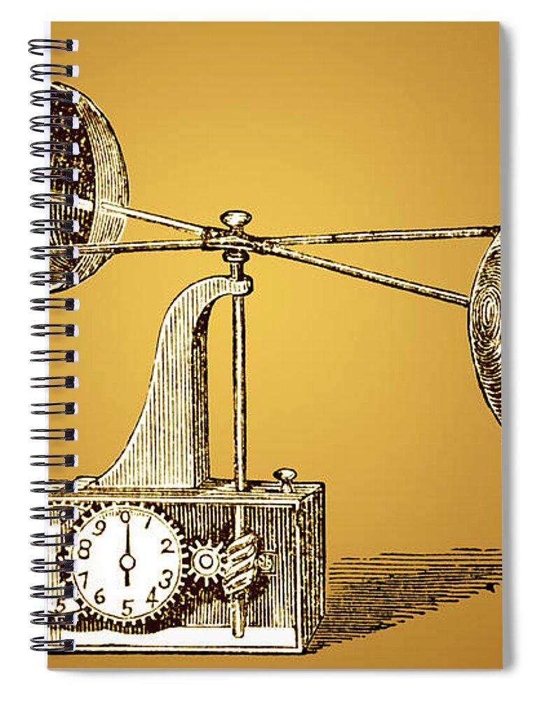 Science Spiral Notebook featuring the Robinsons Anemometer, 1846 #1 by Photo Researchers