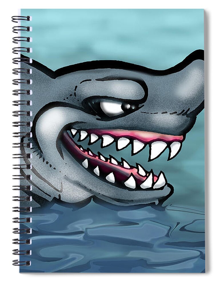 Shark Spiral Notebook featuring the painting Shark #1 by Kevin Middleton