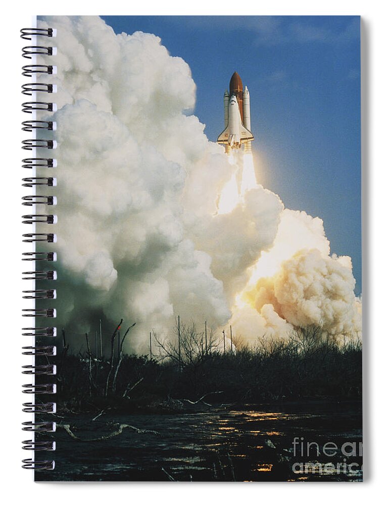 Space Travel Spiral Notebook featuring the photograph Shuttle Lift-off #1 by Science Source