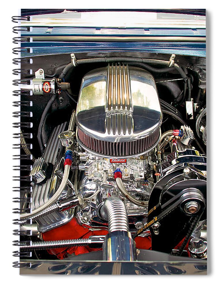 Street Rod Engine Spiral Notebook featuring the photograph Street Rod Engine #1 by Mark Dodd
