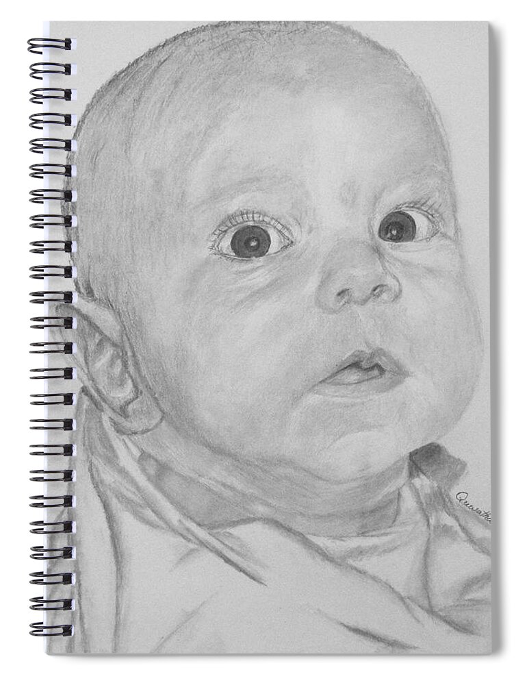 Baby Spiral Notebook featuring the drawing Teagan #1 by Quwatha Valentine