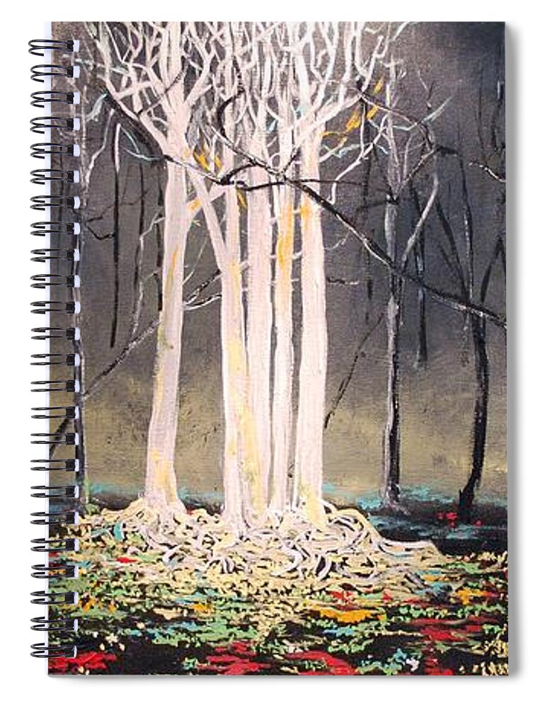 Trees Spiral Notebook featuring the painting The Congregation #1 by Stefan Duncan