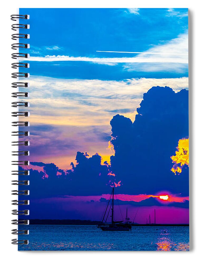  Purple Spiral Notebook featuring the photograph The Purple Sunset by Shannon Harrington