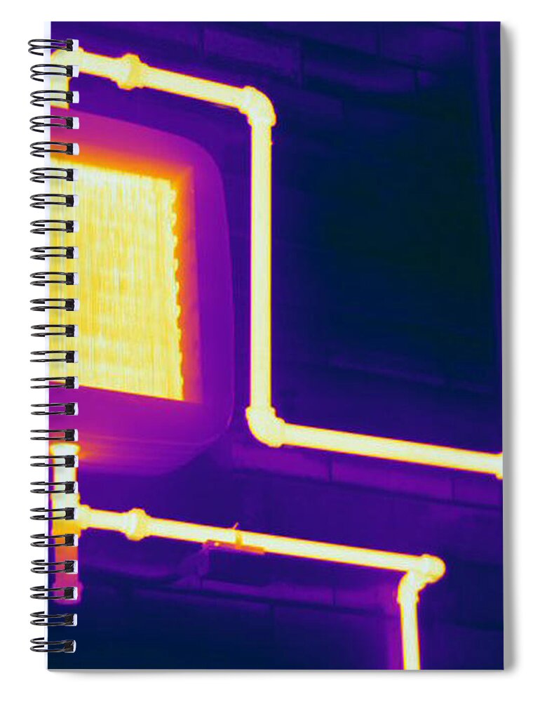 Thermogram Spiral Notebook featuring the photograph Thermogram Of Steam Pipes #1 by Ted Kinsman