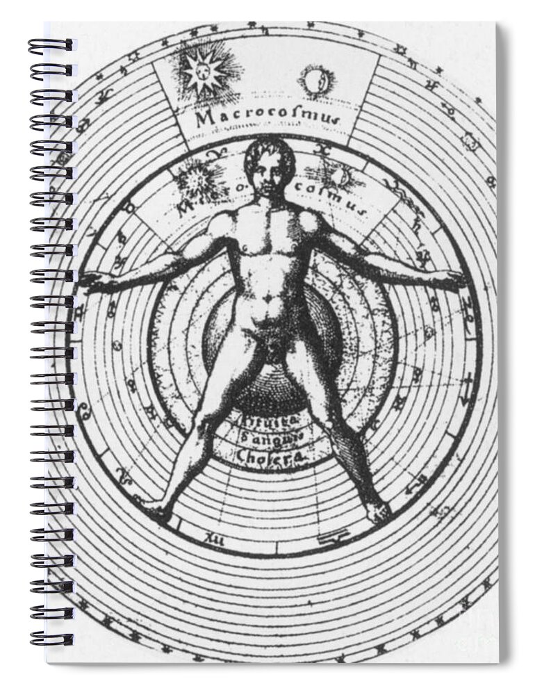 Science Spiral Notebook featuring the photograph Utrisque Cosmi, Title Page, 1617 #1 by Science Source