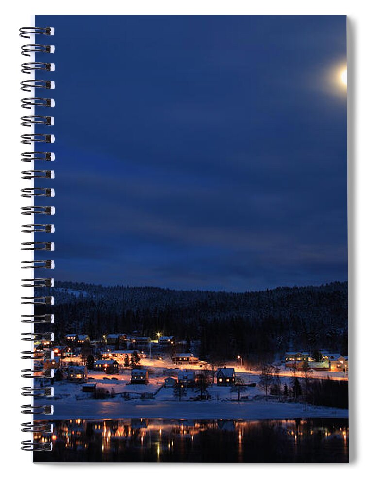 Christmas Spiral Notebook featuring the photograph Swedish village at Christmas time by Ulrich Kunst And Bettina Scheidulin