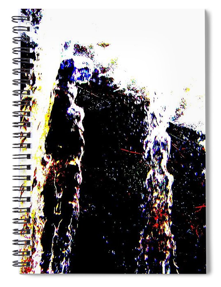  Spiral Notebook featuring the mixed media Water falls #1 by Rogerio Mariani