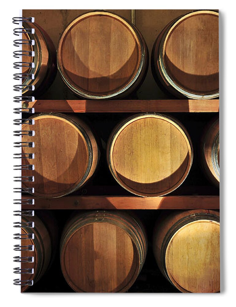 Barrels Spiral Notebook featuring the photograph Wine barrels 9 by Elena Elisseeva