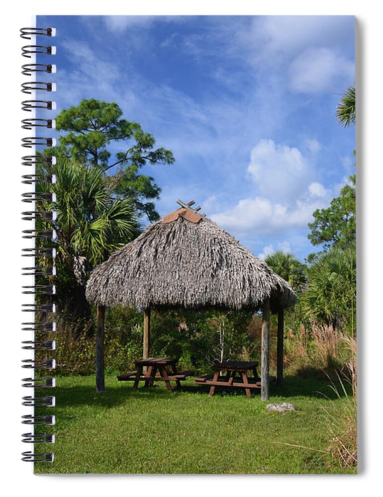  Spiral Notebook featuring the photograph 12- Chickee Hut by Joseph Keane