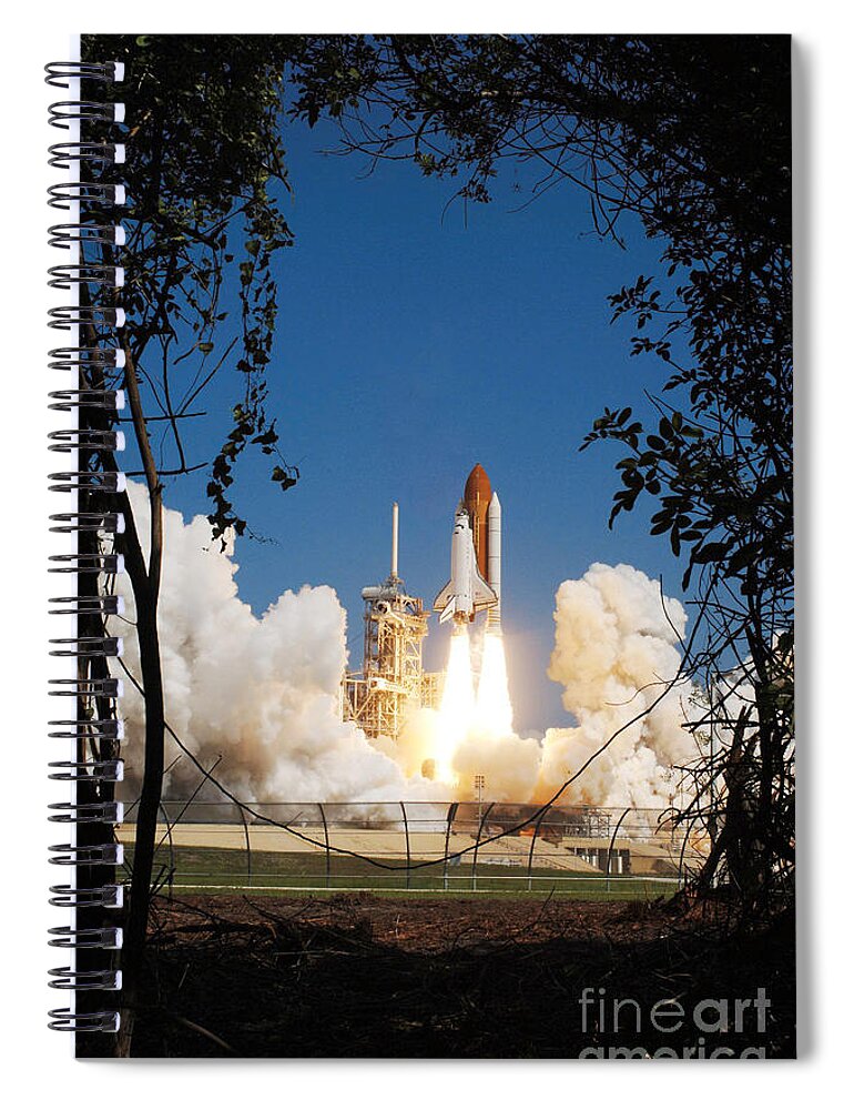 Astronomy Spiral Notebook featuring the photograph Space Shuttle Discovery #13 by Nasa
