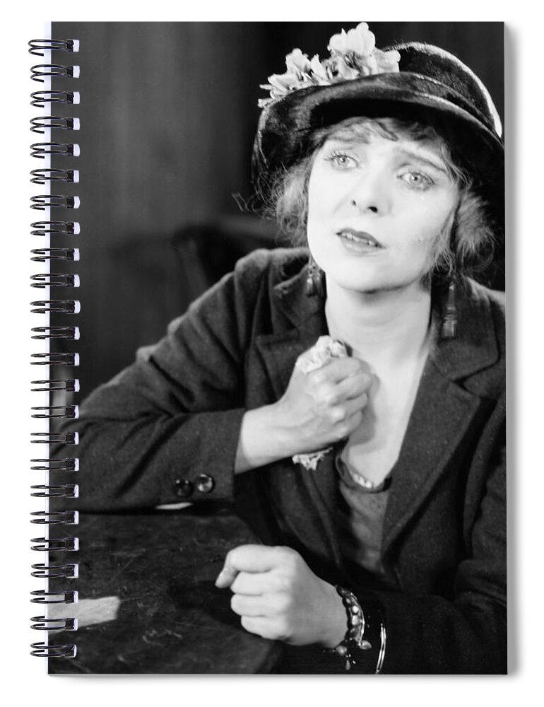 -women Single Figures- Spiral Notebook featuring the photograph Silent Film Still: Woman #17 by Granger
