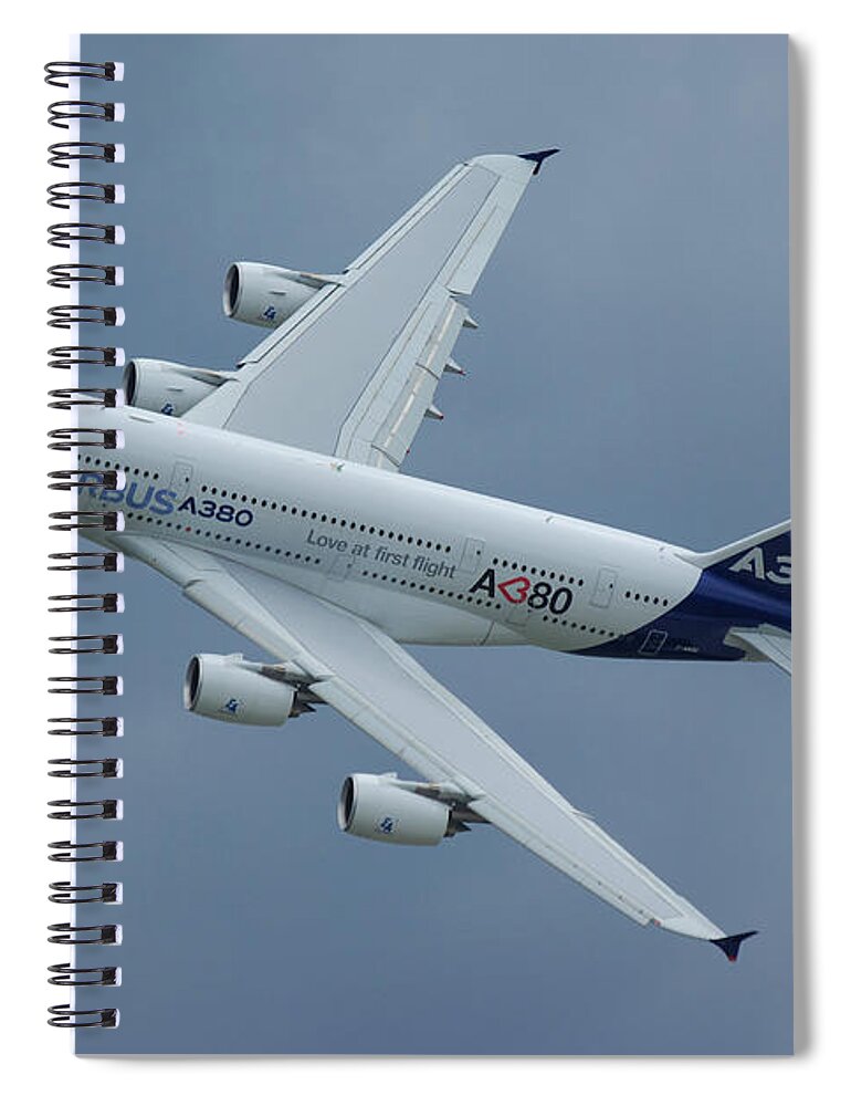 Airbus Spiral Notebook featuring the photograph Airbus A380 #1 by Tim Beach