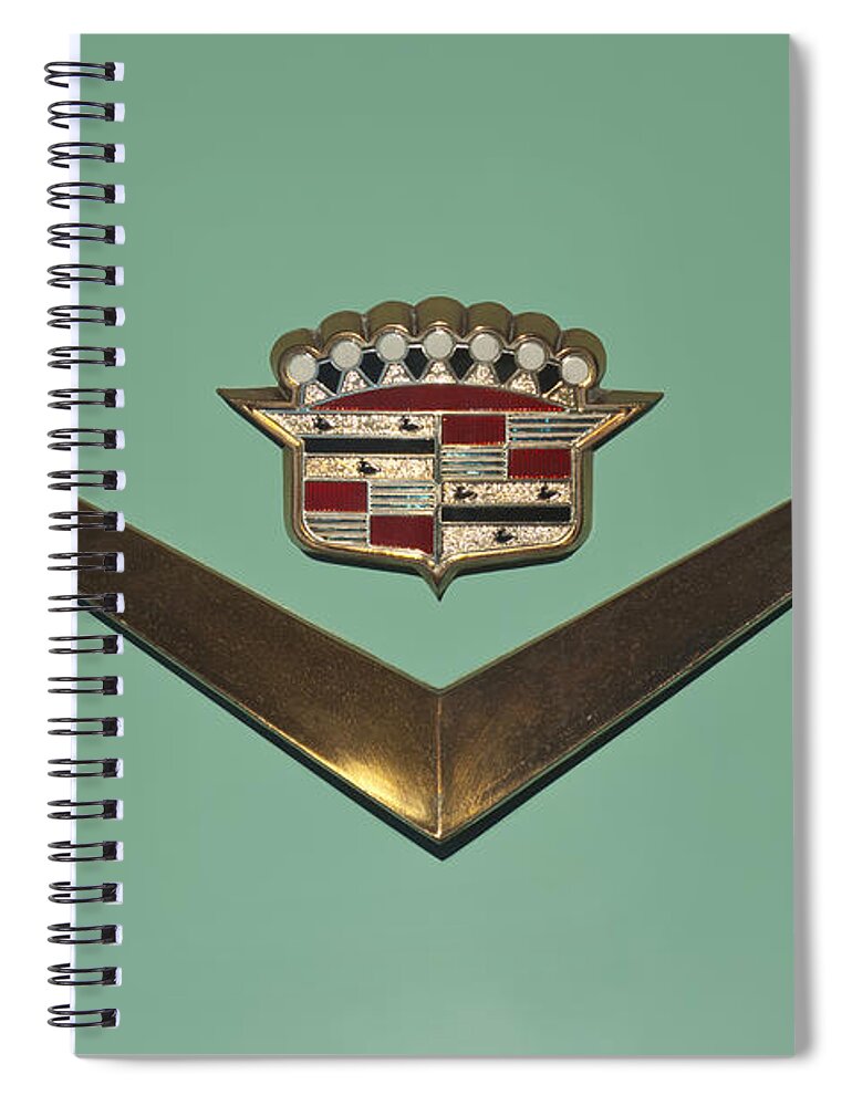 Cadillac Spiral Notebook featuring the photograph Cadillac Emblem #2 by Jill Reger