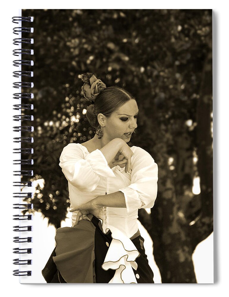 Flamenco Spiral Notebook featuring the photograph Flamenco dance #2 by Perry Van Munster
