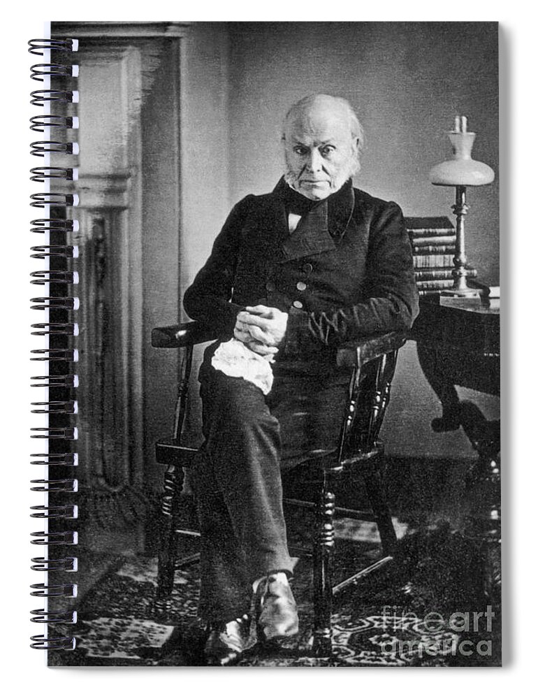 America Spiral Notebook featuring the photograph John Quincy Adams, 6th American #2 by Photo Researchers