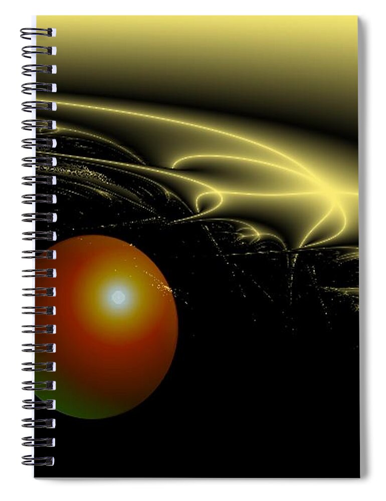 Sun Spiral Notebook featuring the digital art A Star was Born, from the Serie Mystica by Eva-Maria Di Bella