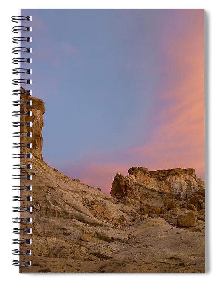 00175556 Spiral Notebook featuring the photograph Sandstone Formations In Kaiparowits #2 by Tim Fitzharris