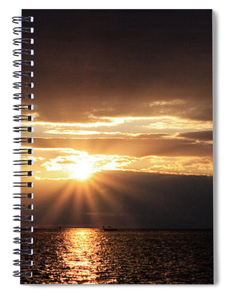  Beach Spiral Notebook featuring the photograph Sunset #2 by Stelios Kleanthous