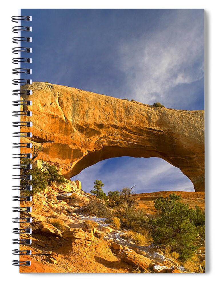 00175492 Spiral Notebook featuring the photograph Wilson Arch With A Span Of 91 Feet #2 by Tim Fitzharris