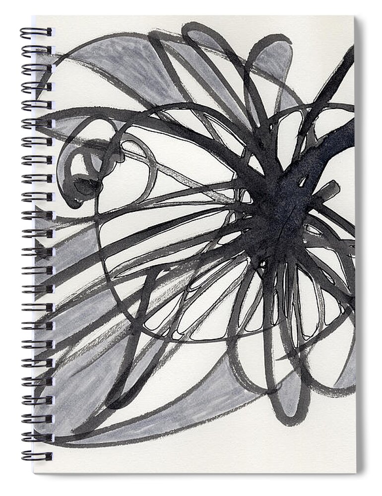 Abstract Spiral Notebook featuring the drawing 2012 Drawing #2 by Lynne Taetzsch