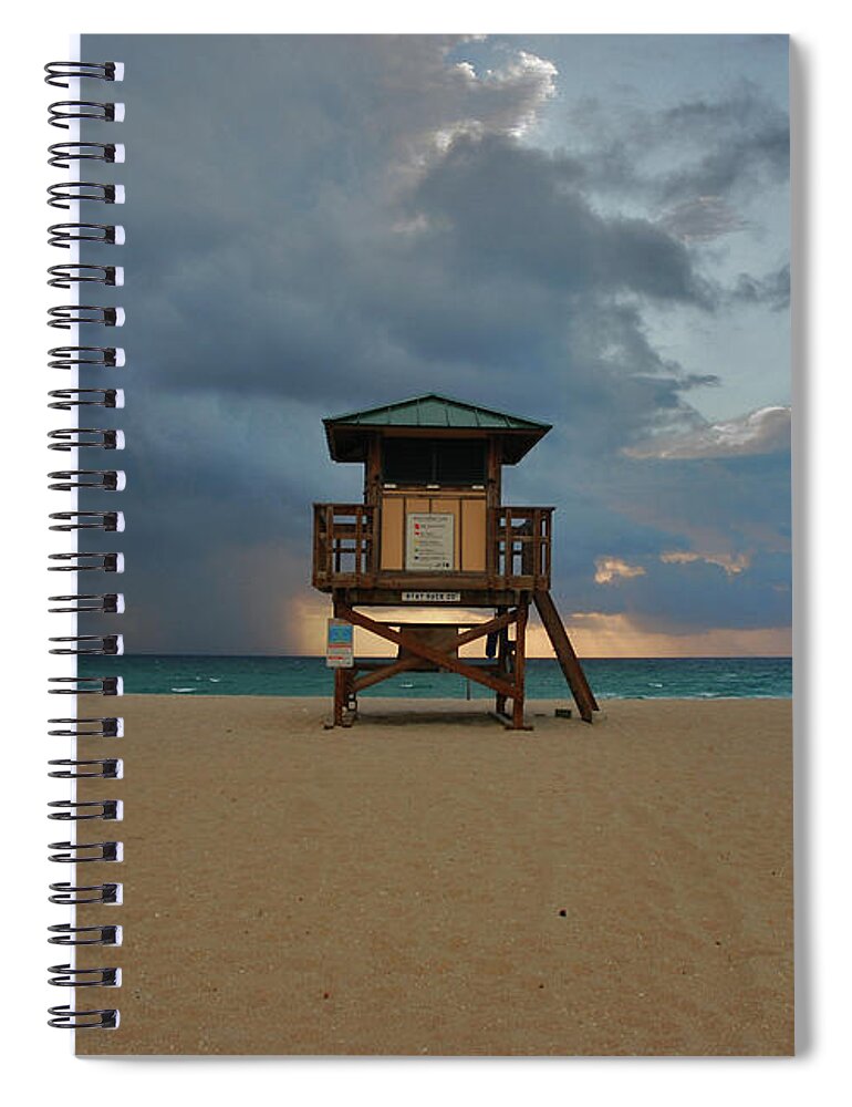 Storm Clouds Beach Spiral Notebook featuring the photograph 26- Storm Front by Joseph Keane