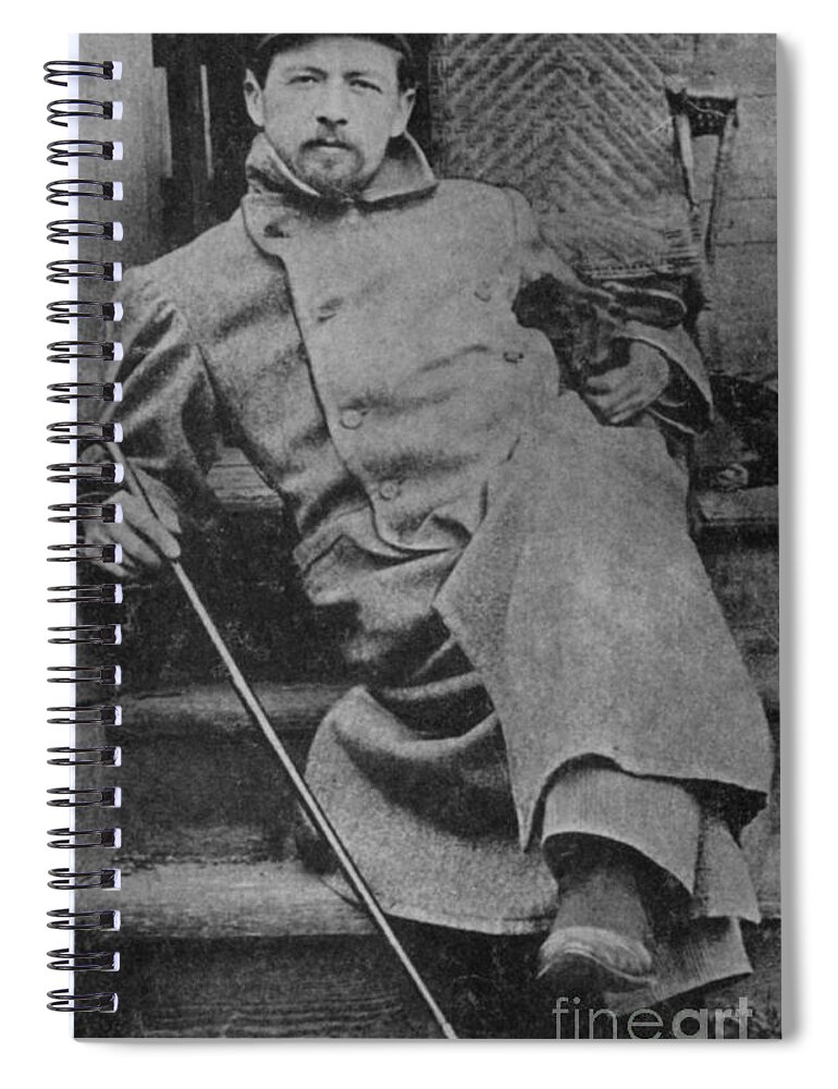 History Spiral Notebook featuring the photograph Anton Chekhov, Russian Physician by Photo Researchers
