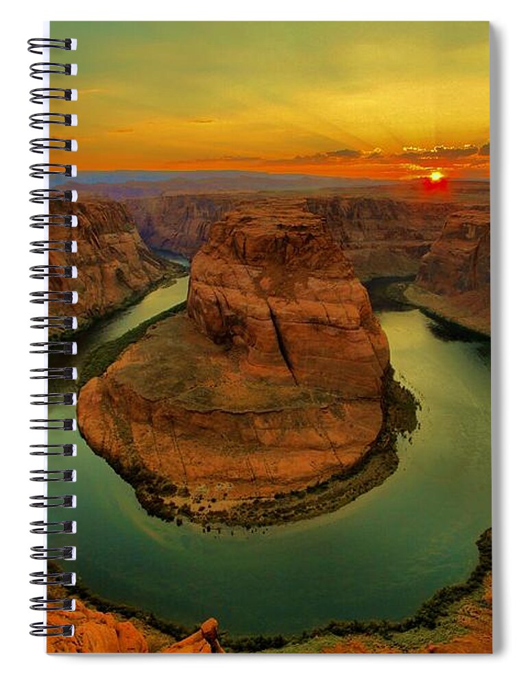  Spiral Notebook featuring the photograph Horseshoe Bend #3 by Adam Jewell